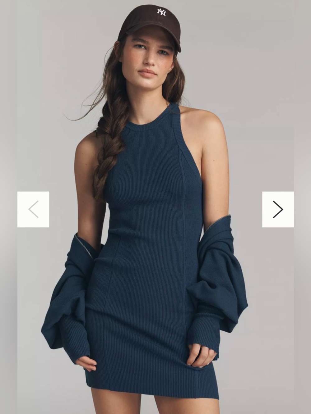Anthropologie Daily Practice Blue Cardigan & Sweater Dress Set size XXS Petite